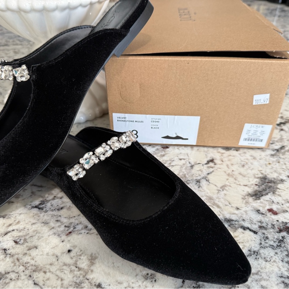 J. Crew Black Mules Sleek Minimalist Design